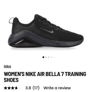 Nike Women's Air Bella 7 Black Athletic Shoes